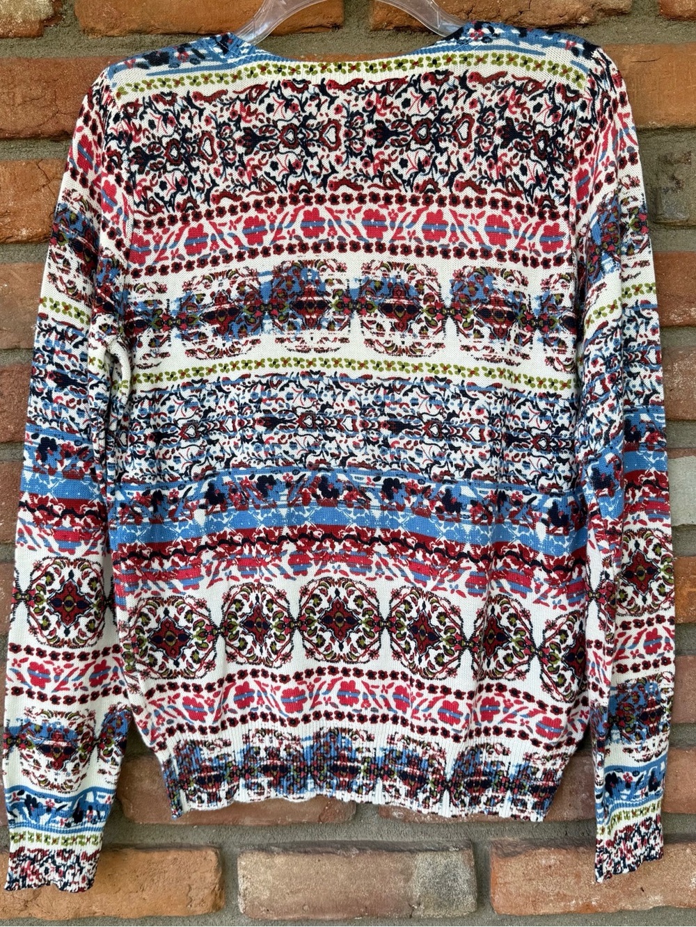 SUNDANCE Multi Floral Print Button Down Lightweight Cardigan Sweater Medium - Picture 7 of 8